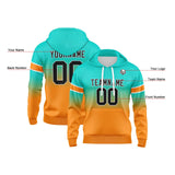 Custom Gradient Hoodie For Man Woman Girl Boy Print Your Logo Name Number Teal&Orange