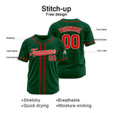 Custom Baseball Jersey Stitched Design Personalized Hip Hop Baseball Shirts Dark Green-Red