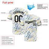 Custom Full Print Design Baseball Jersey white-yellow-blue