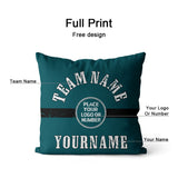 Custom Football Throw Pillow for Men Women Boy Gift Printed Your Personalized Name Number Midnight Green & Black & White