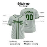 Custom Baseball Jersey Stitched Design Personalized Hip Hop Baseball Shirts Gray-Dark Green