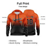 Custom Gradient Hoodie For Man Woman Girl Boy Print Your Logo Name Number Orange Black