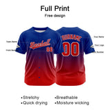 Custom Full Print Design Baseball Jersey red-blue