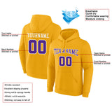 Custom Pullover Sweatshirt Hoodie Yellow-Purple-White