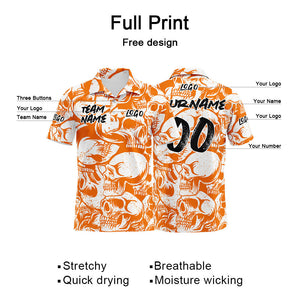 Custom Football Polo Shirts  Add Your Unique Logo/Name/Number Orange&White