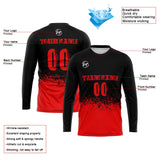 Custom Basketball Soccer Football Shooting Long T-Shirt for Adults and Kids Black&Red