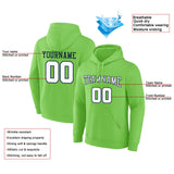 Custom Pullover Sweatshirt Hoodie Neon Green-White-Navy