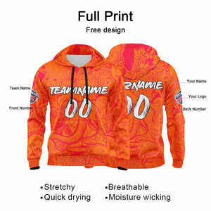 Custom Sweatshirt Hoodie For Man Woman Girl Boy Print Your Logo Name Number Orange