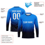 Custom Basketball Soccer Football Shooting Long T-Shirt for Adults and Kids Blue-Navy