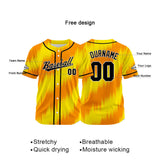 Custom Full Print Design Baseball Jersey orange-yellow