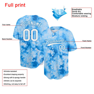 Custom Full Print Design Tie-Dyed Baseball Jersey