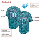 Custom Full Print Design Green Camouflage Baseball Jersey