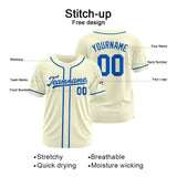 Custom Baseball Jersey Stitched Design Personalized Hip Hop Baseball Shirts Cream-Royal