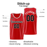 Custom Basketball Jersey Red-Black