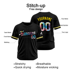 Custom Black Baseball Jersey Stitched Design Personalized Hip Hop Baseball Shirts