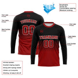 Custom Basketball Soccer Football Shooting Long T-Shirt for Adults and Kids Black&Red