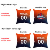 Custom Football Throw Pillow for Men Women Boy Gift Printed Your Personalized Name Number Navy&Orange&White