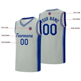 Custom basketball jersey shorts for men and women. Embroidered and printed name, number and logo Grey