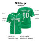 Custom Baseball Jersey Stitched Design Personalized Hip Hop Baseball Shirts Green-White