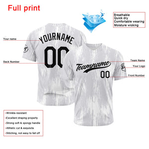 Custom Full Print Design Baseball Jersey white