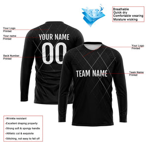 Custom Basketball Soccer Football Shooting Long T-Shirt for Adults and Kids Black