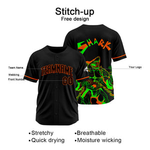 Custom Shark-Black&Orange Baseball Uniforms High-Quality for Adult Kids Optimized for Performance