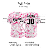 Custom Full Print Design Baseball Jersey white-pink