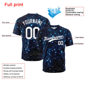 Custom Full Print Design Baseball Jersey starry sky