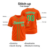 Custom Baseball Jersey Stitched Design Personalized Hip Hop Baseball Shirts Orange-Green