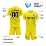 Custom Soccer Uniform Jersey Kids Adults Personalized Set Jersey Yellow&Black Line