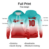 Custom Gradient Hoodie For Man Woman Girl Boy Print Your Logo Name Number Weiß Rot