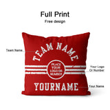 Custom Football Throw Pillow for Men Women Boy Gift Printed Your Personalized Name Number Red & White