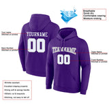 Custom Pullover Sweatshirt Hoodie Purple-White-Gray