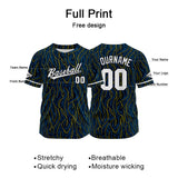 Custom Full Print Design Baseball Jersey black