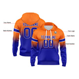 Custom Gradient Sweatshirt Hoodie For Man Woman Girl Boy Print Your Logo Name Number Orange&Royal