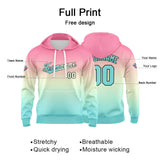 Custom Gradient Hoodie For Man Woman Girl Boy Print Your Logo Name Number Powder Light Blue