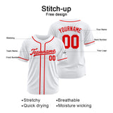 Custom Baseball Jersey Stitched Design Personalized Hip Hop Baseball Shirts White-Red