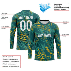 Custom Basketball Soccer Football Shooting Long T-Shirt for Adults and Kids Green