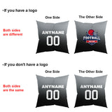 Custom Football Throw Pillow for Men Women Boy Gift Printed Your Personalized Name Number Black&Gray&White