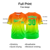 Custom Full Print Design  Baseball Jersey green-yellow-orange