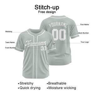 Custom Baseball Jersey Stitched Design Personalized Hip Hop Baseball Shirts Gray-White