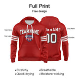 Custom Sweatshirt Hoodie For Men Women Girl Boy Print Your Logo Name Number Red&White&Black