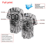 Custom Full Print Design  Gray Tie-Dyed Baseball Jersey