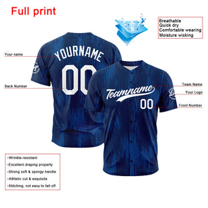 Custom Full Print Design Baseball Jersey navy