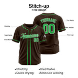 Custom Baseball Jersey Stitched Design Personalized Hip Hop Baseball Shirts Brown-Green