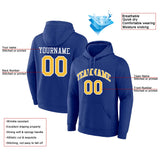 Custom Pullover Sweatshirt Hoodie Royal-Yellow-White