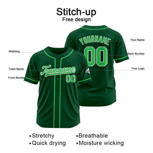 Custom Baseball Jersey Stitched Design Personalized Hip Hop Baseball Shirts Dark Green-Green