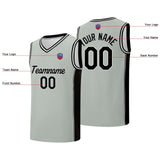 Custom basketball jersey shorts for men and women. Embroidered and printed name, number and logo Grey