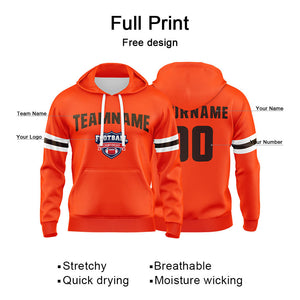 Custom Sweatshirt Hoodie For Men Women Girl Boy Print Your Logo Name Number Orange&Brown&White