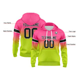 Custom Gradient Hoodie For Man Woman Girl Boy Print Your Logo Name Number Pink&Chartreuse